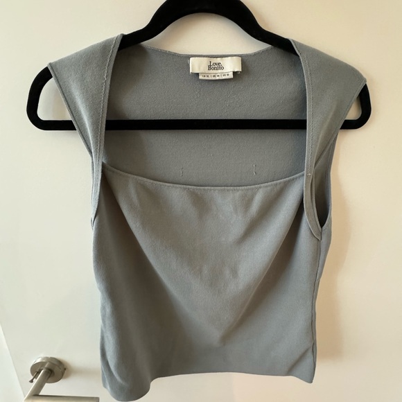 Dusty Blue Sleevless Top - Love Bonito - Picture 5 of 6